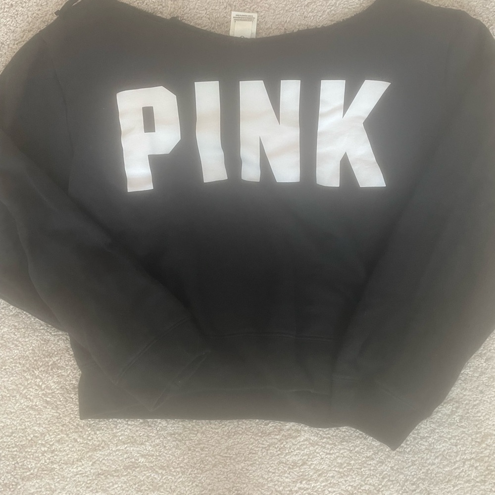 PINK Victoria's Secret Black and White Sweatshirt